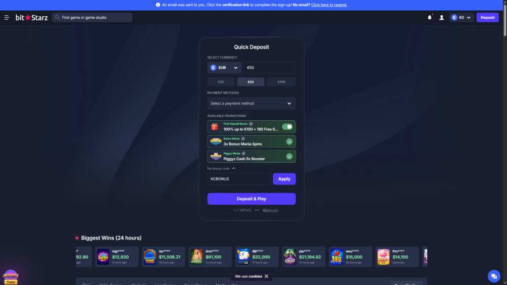 BitStarz Casino Deposit and Bonus Code overview