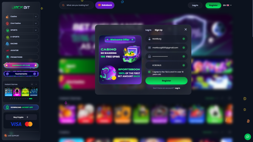 Jackbit Casino Referral Code "KCBONUS"