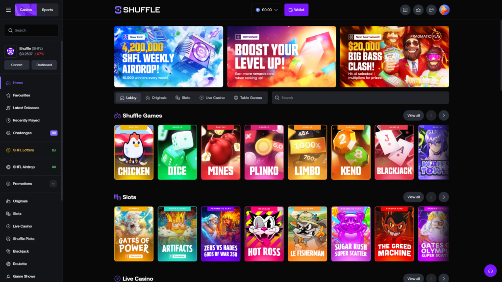 Shuffle Casino Games