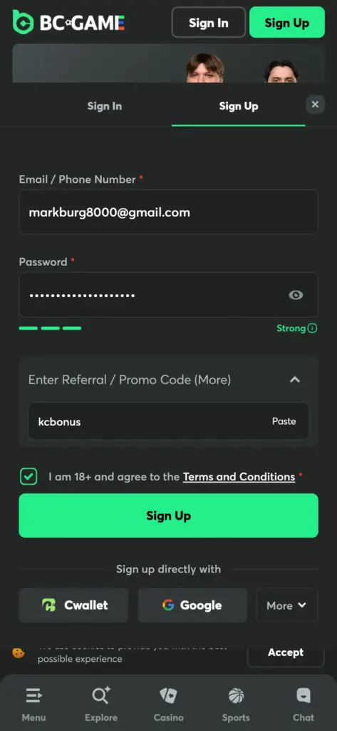 BC.game Bonus Code Promo Code "kcbonus"