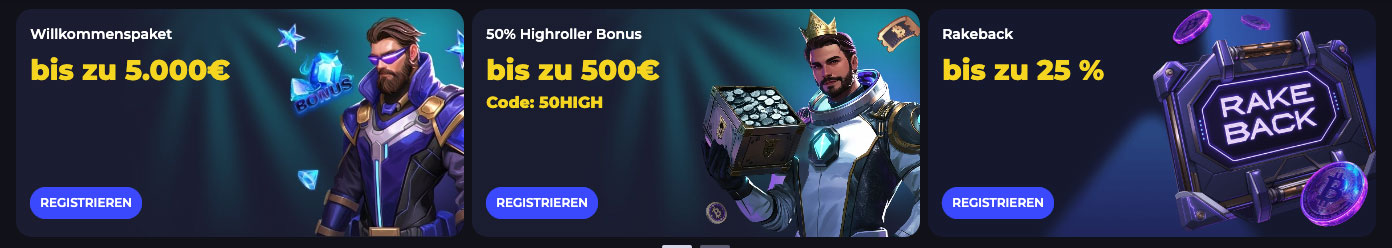 Cryptoleo bietet neben dem Willkommensbonus und Highroller Bonus ein tägliches Cashback bis zu 25% an.