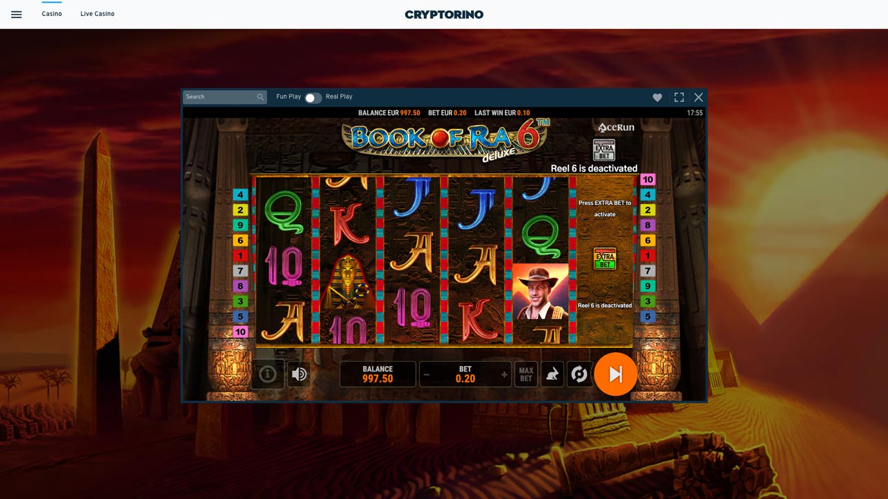 Book of Ra 6 Slots Game auf Cryptorino